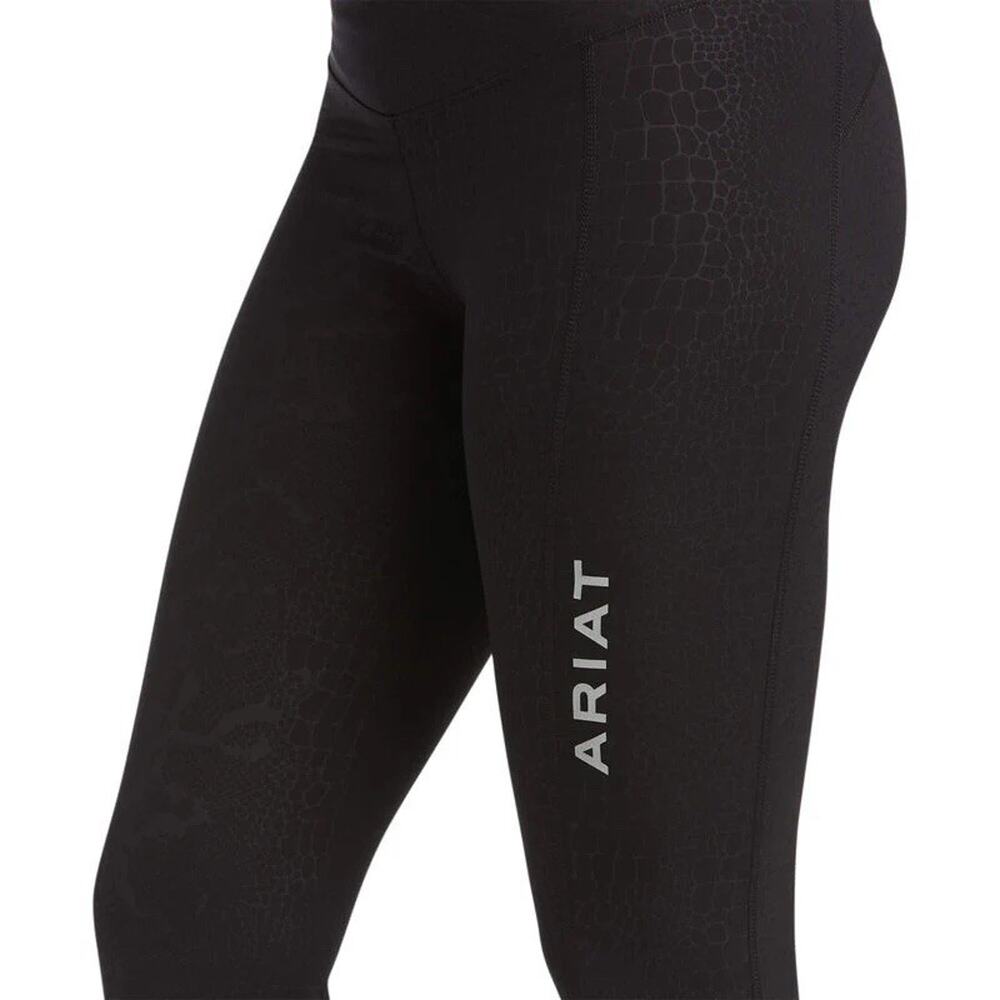 AriatTEK Women’s XXL Black Cropped Compression Leggings Croc Print Athletic